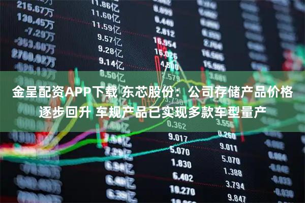 金呈配资APP下载 东芯股份:公司存储产品价格逐步回升 车规产品已实现多款车型量产